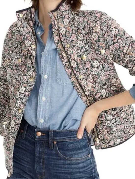 J. Crew Jackets & Blazers - J.Crew Quilted Downtown Field Jacket Liberty Garden Floral Print NWT Womens Med